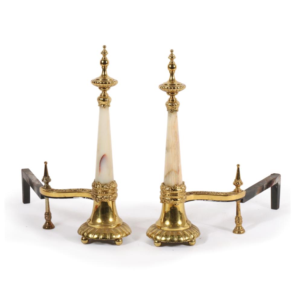 GILT BRONZE & ONYX FIREPLACE
