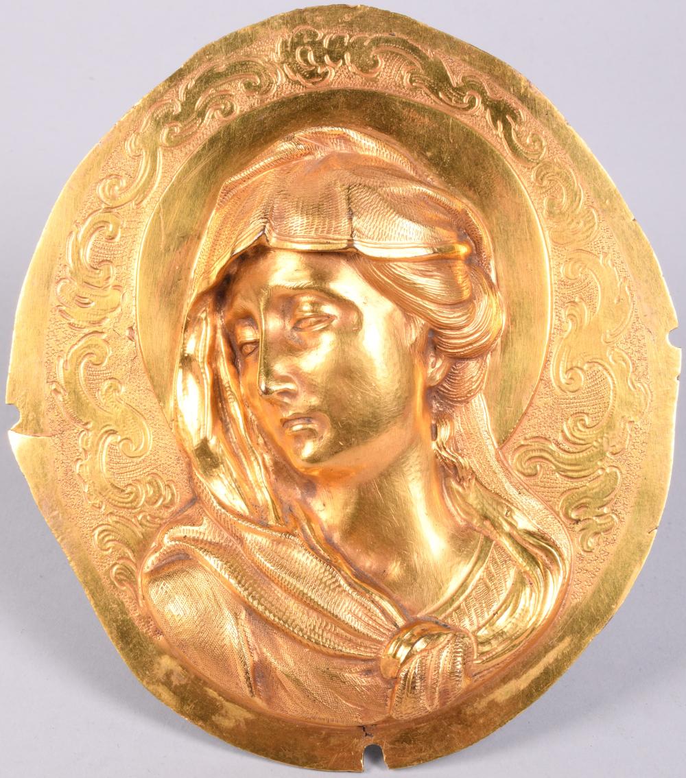GILT-BRONZE RELIEF BUST OF THE