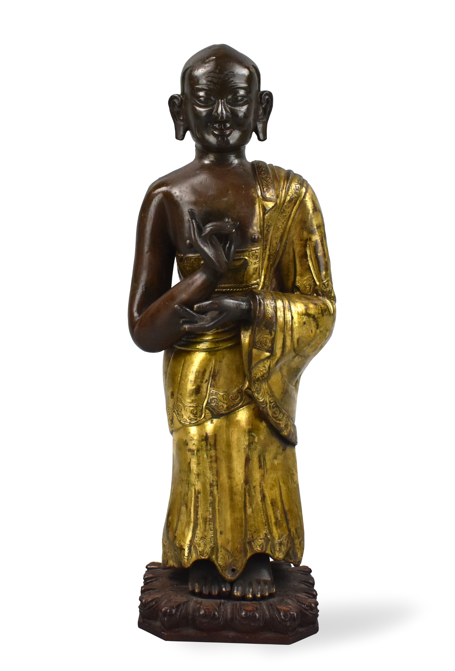 GILT BRONZE REPOUSSE FIGURE OF