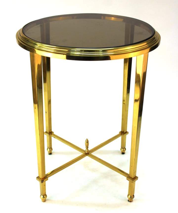 GILT BRONZE ROUND SIDE TABLE Modern