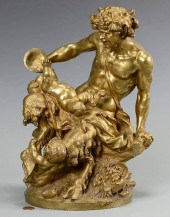 GILT BRONZE SATYR FIGURAL, CLO
