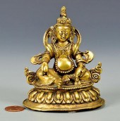 GILT BRONZE SCULPTURE, JAMBALA