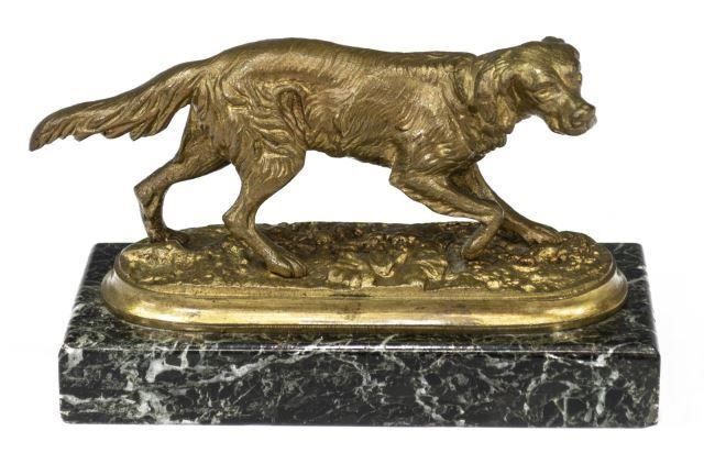 GILT BRONZE SCULPTURE RETRIEVER DOG
