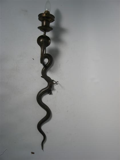 Gilt bronze 'serpent' light fixture