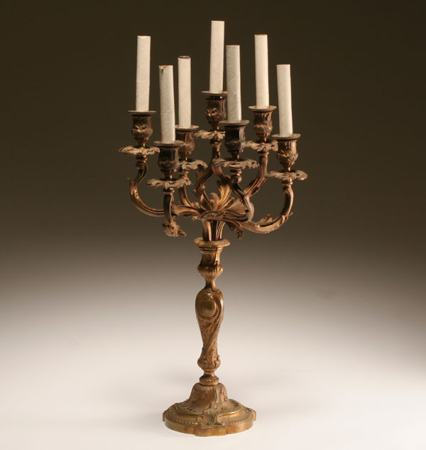 Gilt bronze seven light candelabrum