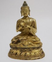 GILT BRONZE SINO TIBETAN BUDDH