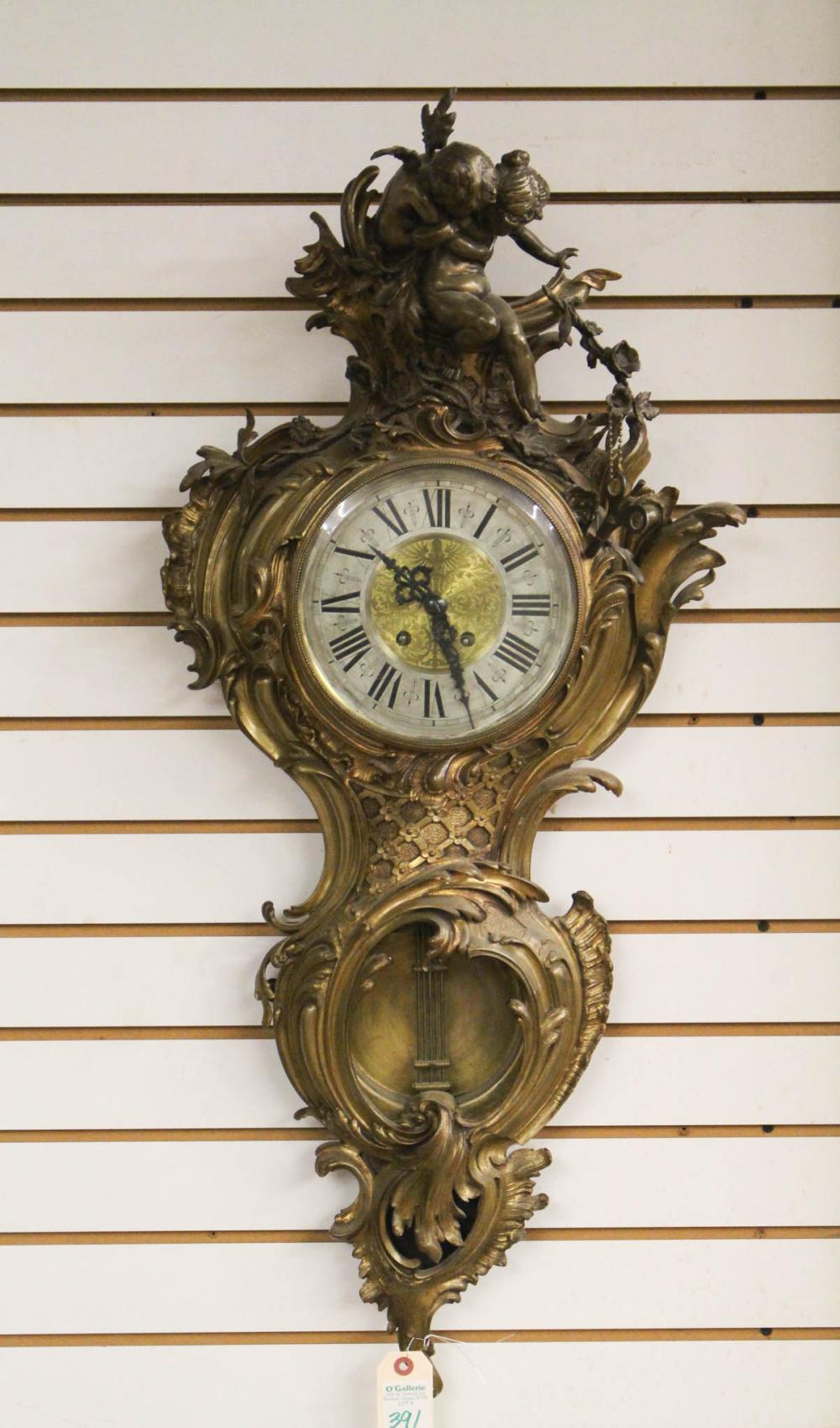 GILT BRONZE WALL CLOCKGILT BRONZE