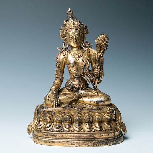 GILT BRONZE WHITE TARADepicting a