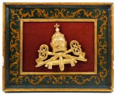 GILT CARVED PAPAL FRAGMENT 'KE
