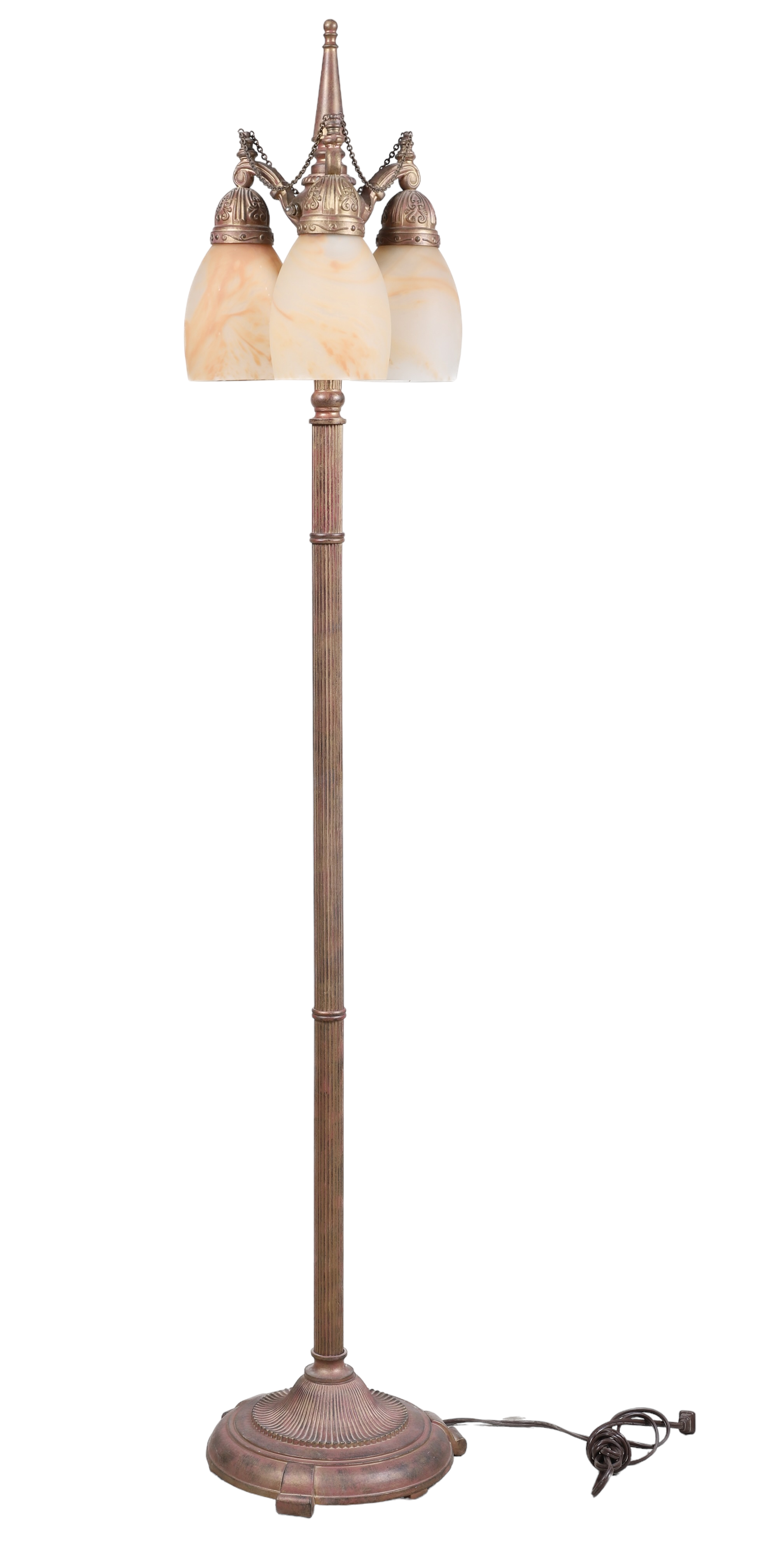 Gilt cast iron floor lamp,
