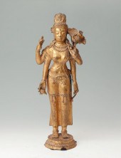 GILT CAST METAL QUAN-YIN: Chin