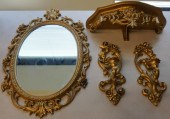 GILT COMPOSITE FRAME MIRROR, S