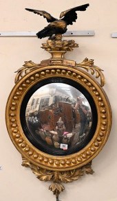GILT CONVEX MIRROR HAVING BLAC