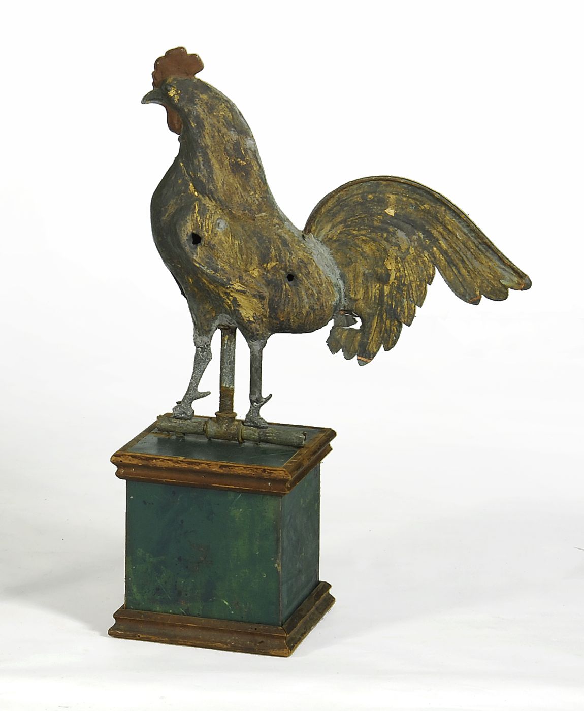 GILT COPPER ROOSTER-FORM WEATHER