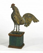 GILT COPPER ROOSTER-FORM WEATH