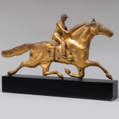 GILT COPPER RUNNING HORSE AND