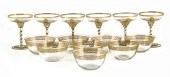 Gilt crystal champagnes and bo