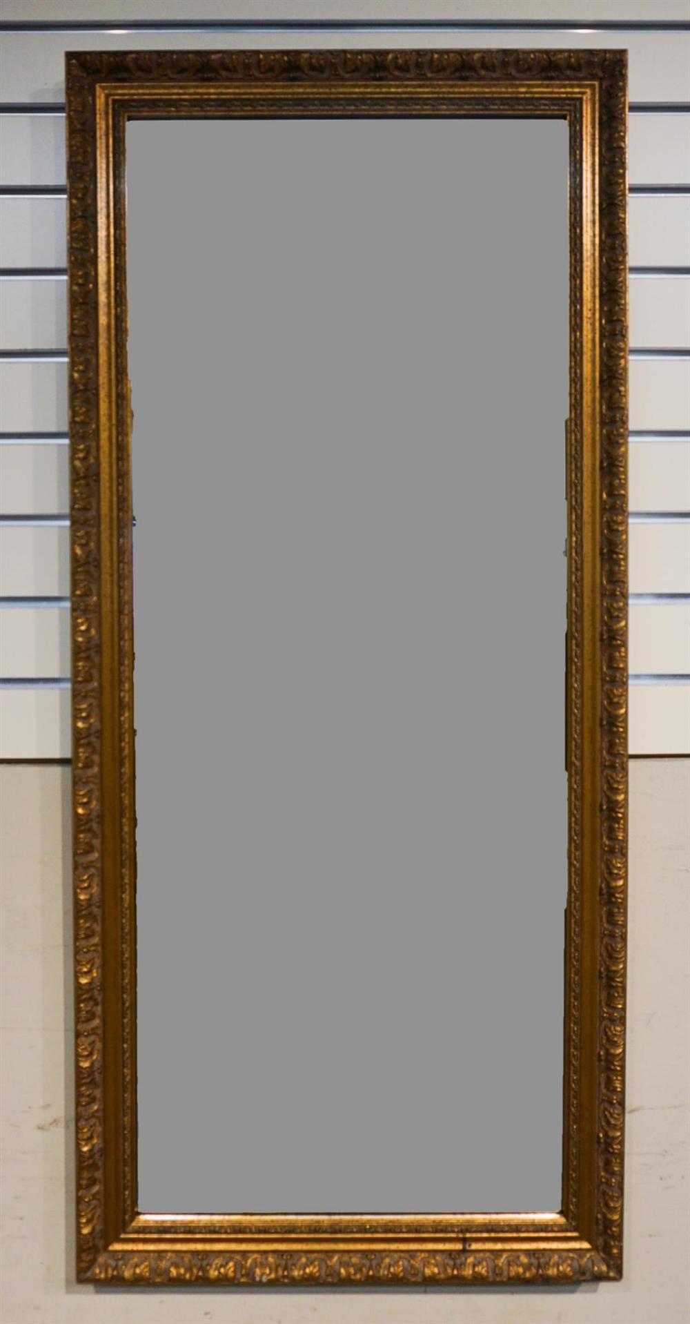 GILT DECORATED BEVEL EDGE MIRROR,