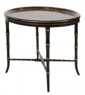 GILT-DECORATED BLACK LACQUER O