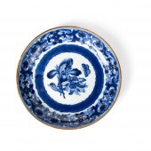 GILT-DECORATED BLUE AND WHITE