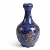 GILT-DECORATED BLUE-GLAZED 'DR