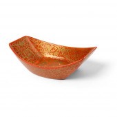GILT-DECORATED CORAL-RED- GLAZ