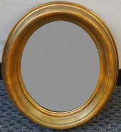GILT DECORATED FRAME OVAL MIRR