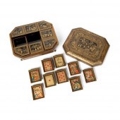 GILT-DECORATED LACQUER OCTAGON