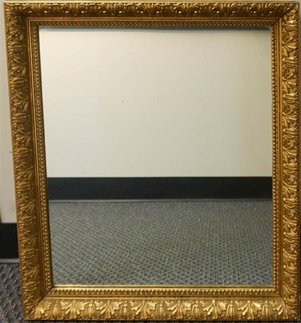 GILT DECORATED MIRROR, FRAMED,