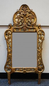 GILT DECORATED MIRRORED FRAME