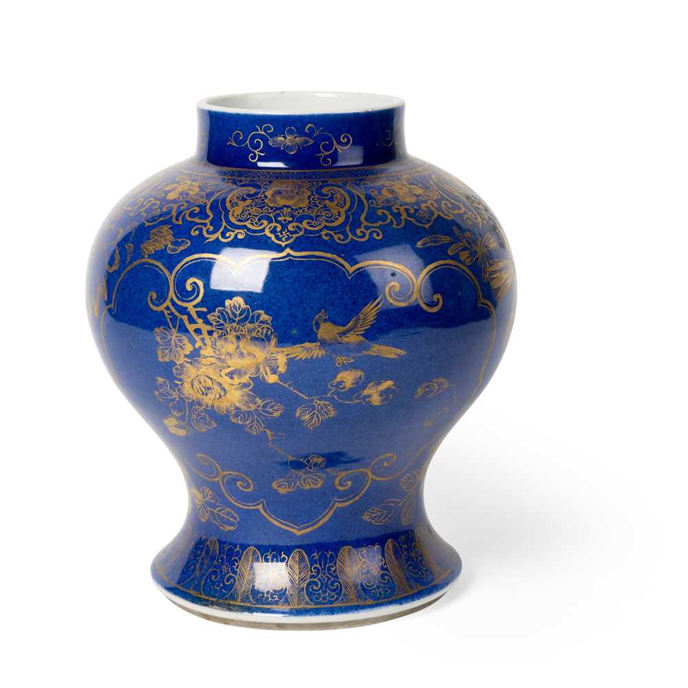 GILT-DECORATED POWDER-BLUE-GLAZED