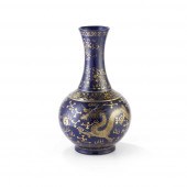 GILT-DECORATED POWDER-BLUE-GLA