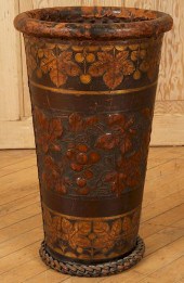 GILT EMBOSSED LEATHER UMBRELLA