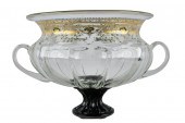 GILT & ENAMELED GLASS URNunsig