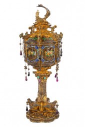 GILT FILAGREE & ENAMEL COVERED