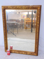 GILT FRAMED MIRROR, LEAF & FLO