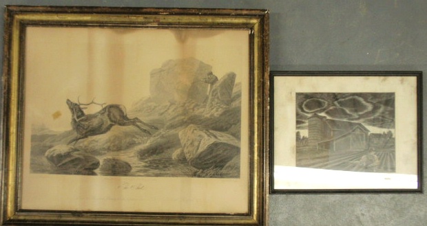 Gilt framed print "The Shot"