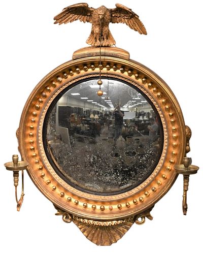 GILT GIRANDOLE MIRROR HAVING