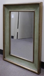 GILT GREEN PAINTED FRAME BEVEL