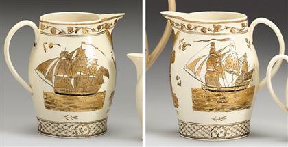 Gilt hand-decorated creamware