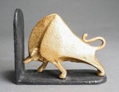 GILT IRON BULL FORM DOORSTOP,