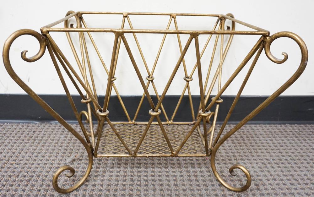 GILT IRON MAGAZINE BASKETGilt