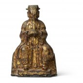 GILT-LACQUER BRONZE FIGURE OF