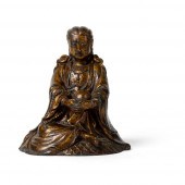 GILT-LACQUERED BRONZE FIGURE O