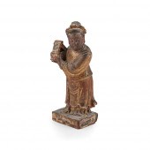 GILT-LACQUERED WOODEN FIGURE O