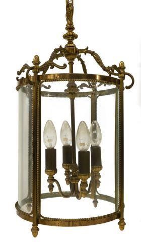 GILT METAL 4LT HANGING LANTERN