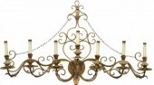 GILT METAL 7-LIGHT SCROLLED FO
