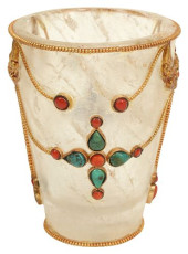 GILT METAL &AMP; JEWELED ROCK