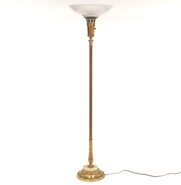 GILT METAL AND AGATE TORCHIERE