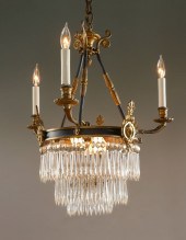 GILT METAL AND CRYSTAL CHANDEL